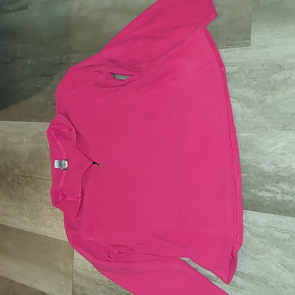 Women’s Hot Pink Quarter-Zip Fleece Pullover – Size XL – Cozy Lightweight Layeri